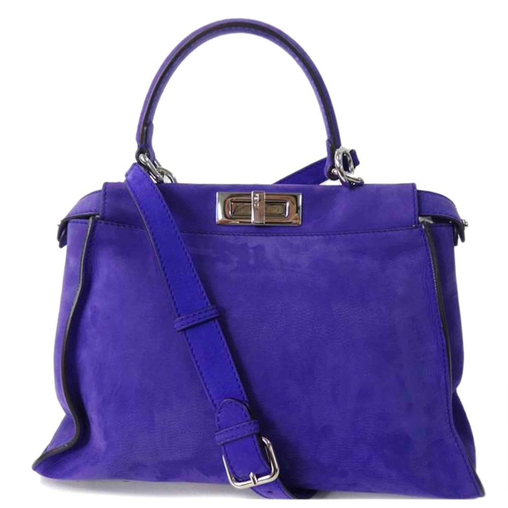Fendi Peekaboo Regular Suede Bag Purple - Picture 1 of 8